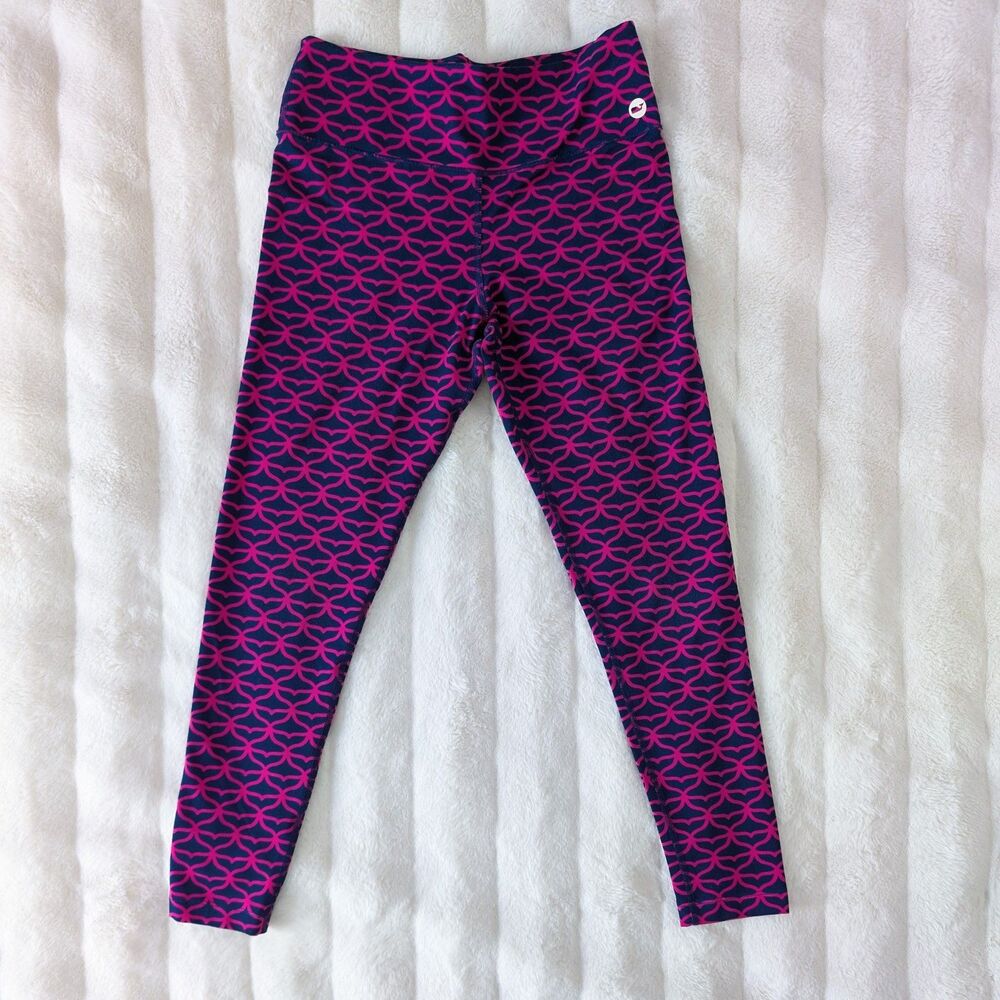 Vineyard Vines Women’s Blue & Pink Whale Fin Allover Pattern Leggings, Size S